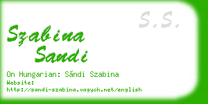 szabina sandi business card